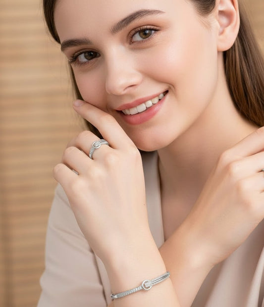 B# Circle Classic Bangle & Ring Set