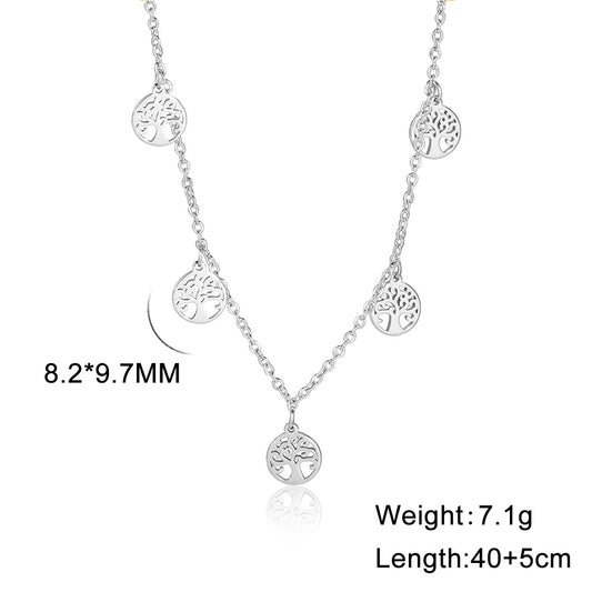 Curved Tree Fashion Simple Stainless Steel Necklace