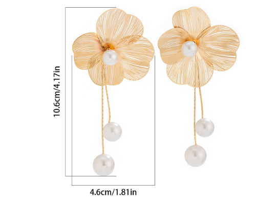 B# Fashion Three-dimensional Ginkgo Leaf Flower Earrings