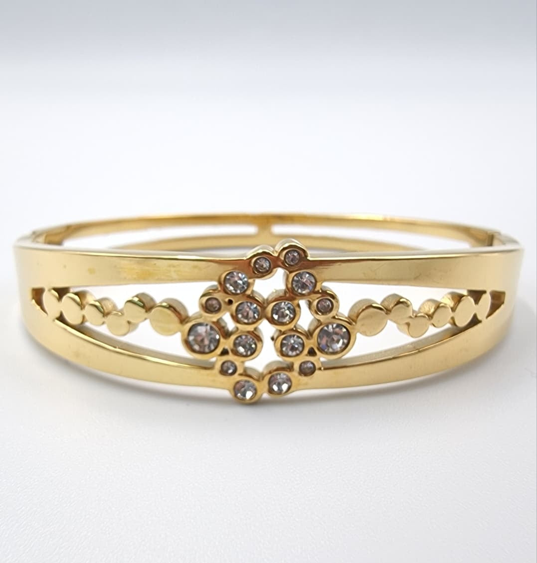 B# Crystal Bloom Gold Bangle
