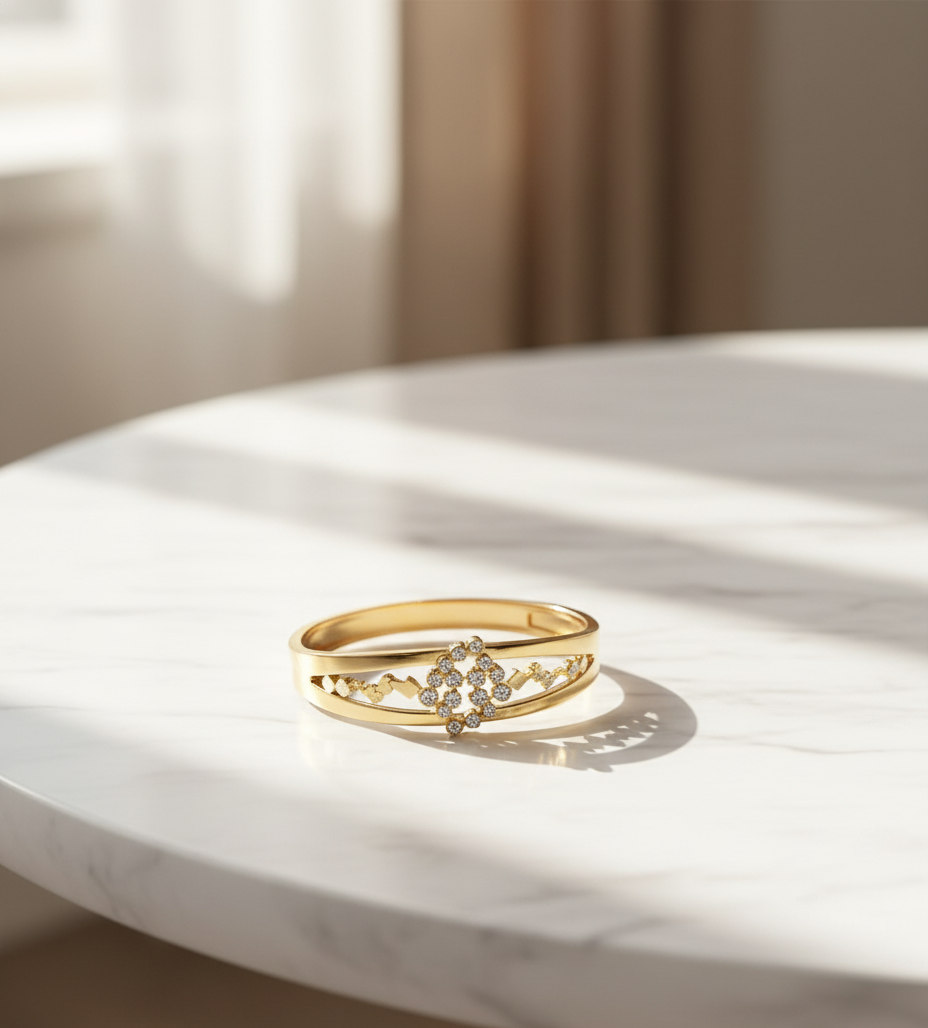 B# Crystal Bloom Gold Bangle