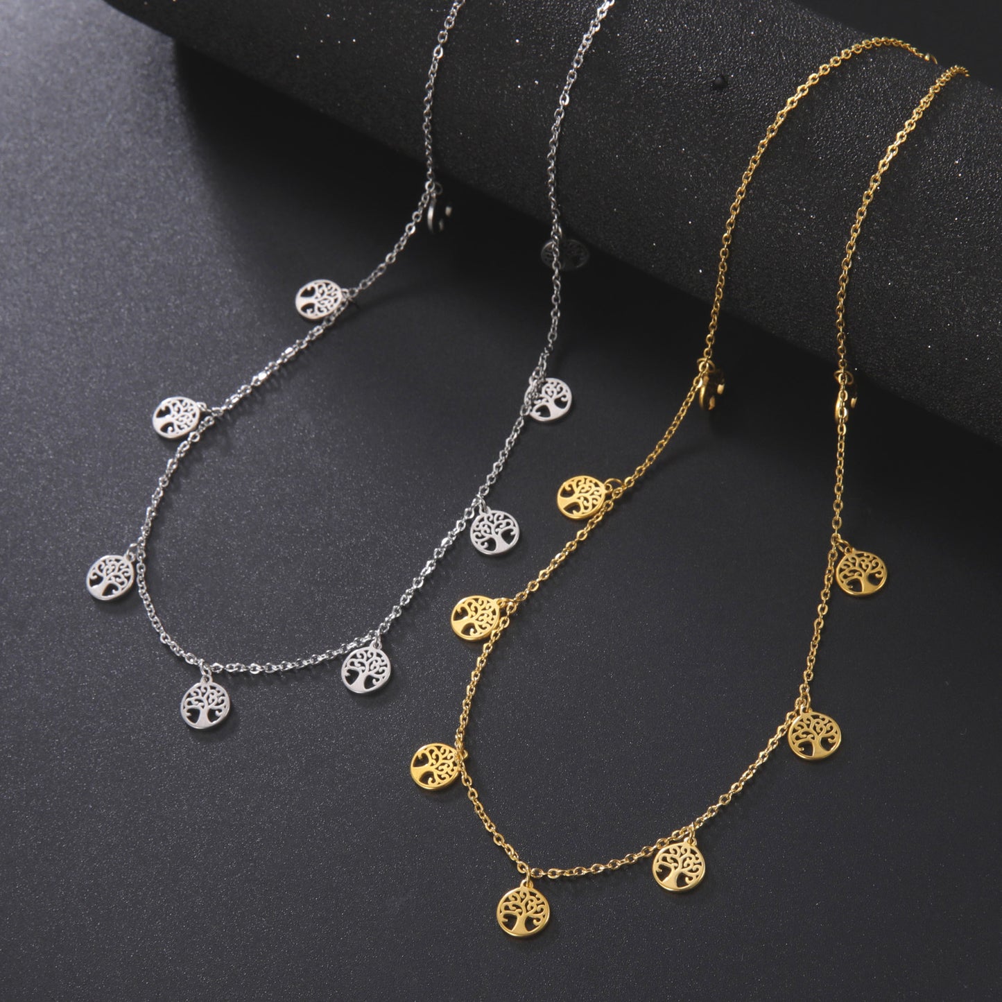 Curved Tree Fashion Simple Stainless Steel Necklace