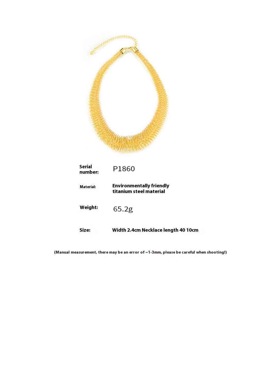 Trendy Collar Exaggerated Personalized Design Titanium Steel 18K Gold Plating