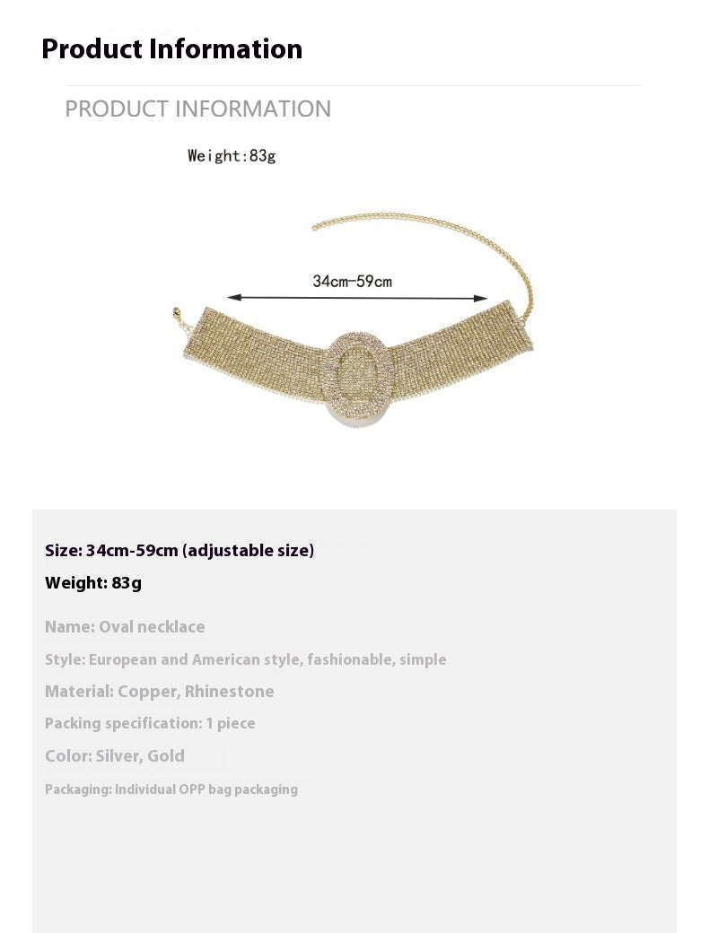 European And American Fashion Rhinestone Clavicle Chain Sweet Cool Simple Necklace