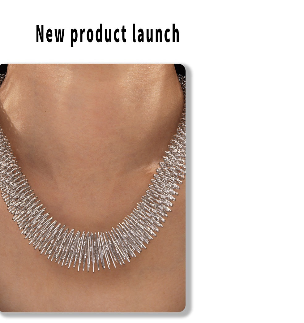 Trendy Collar Exaggerated Personalized Design Titanium Steel 18K Gold Plating