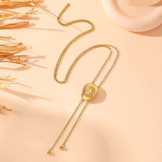 Pull Sweater Chain Titanium Steel Hat Steel Ball Tassel Pull Necklace Ornament