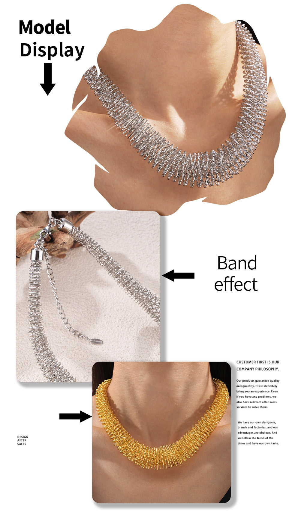 Trendy Collar Exaggerated Personalized Design Titanium Steel 18K Gold Plating